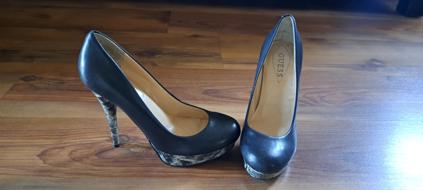Guess Black Platform Heels