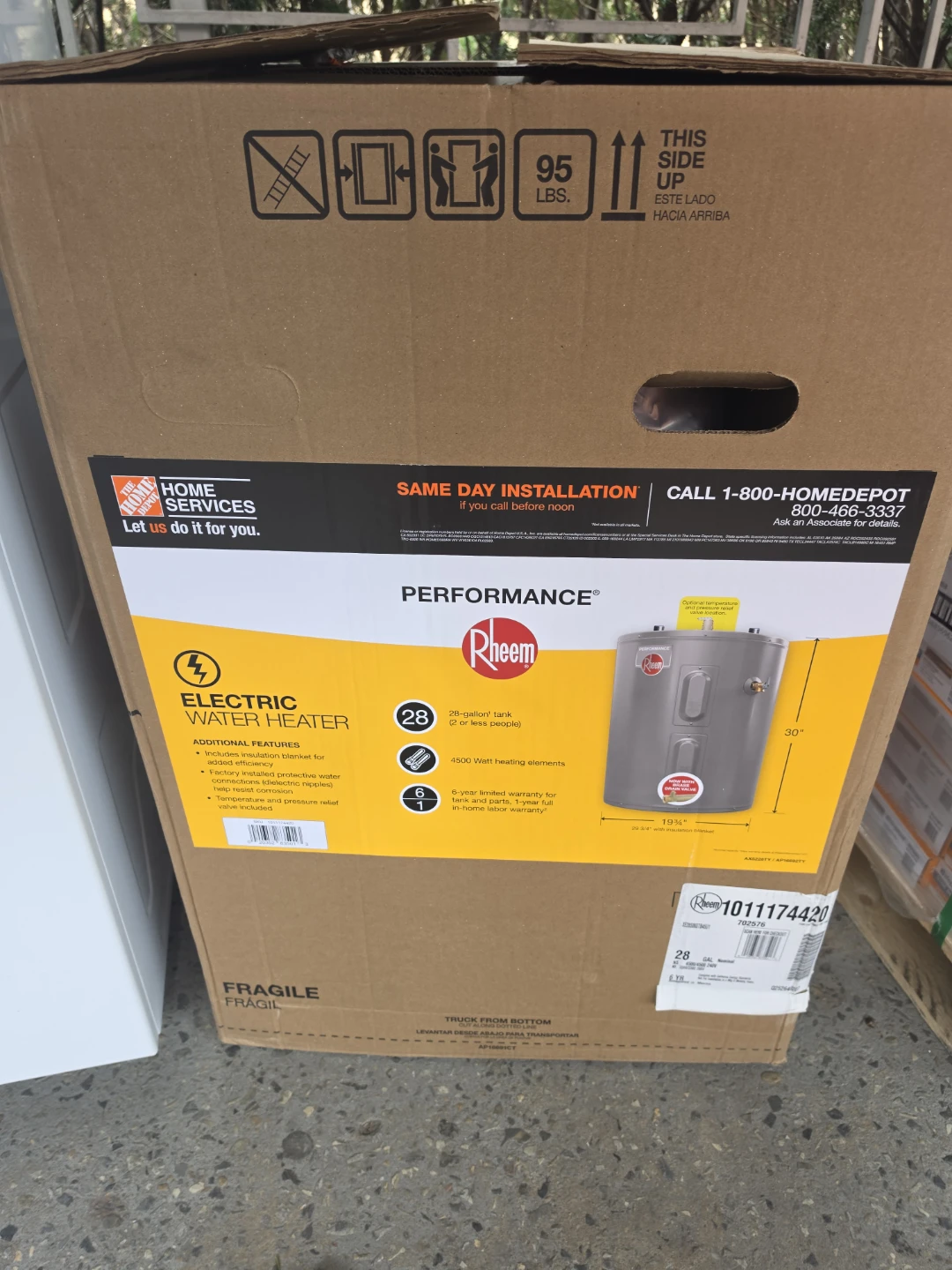 Rheem Performance 28 Gal. Electric Water Heater