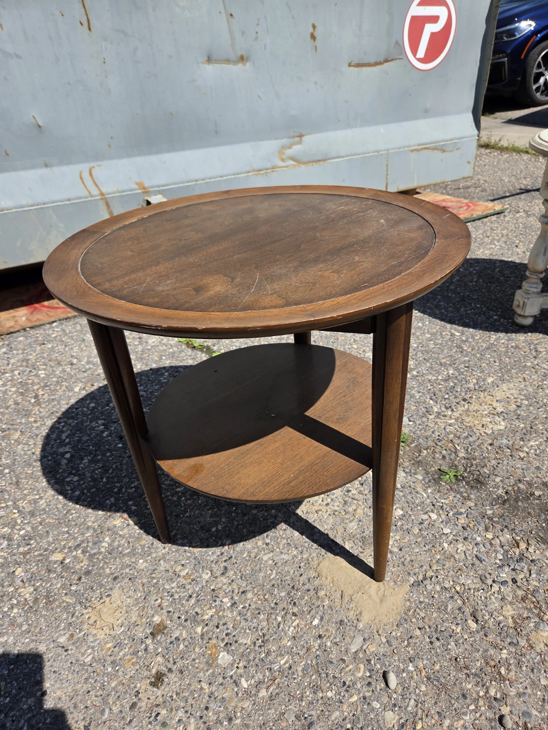 Two-Tiered Wooden End Table