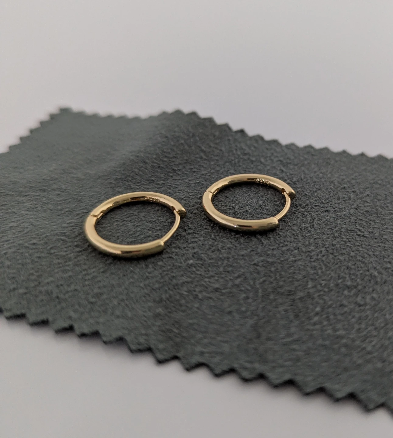 14k Gold Plated Sterling Silver Hoop Earrings (14mm) - photo 3