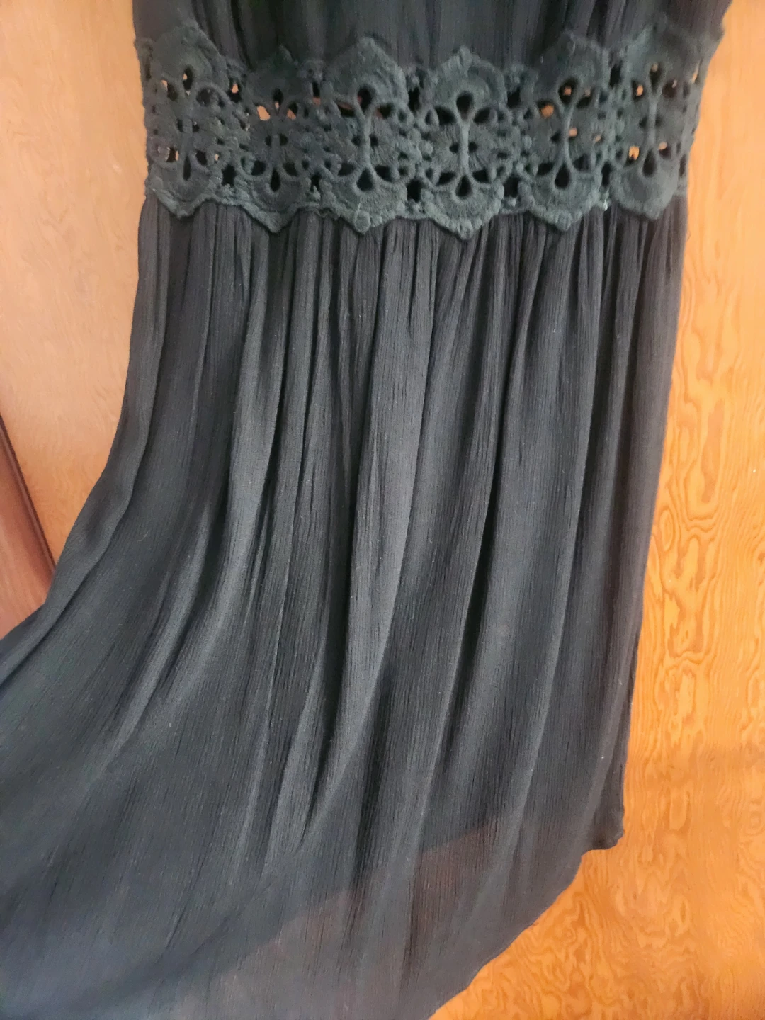 Classy Black Crochet Waist Dress