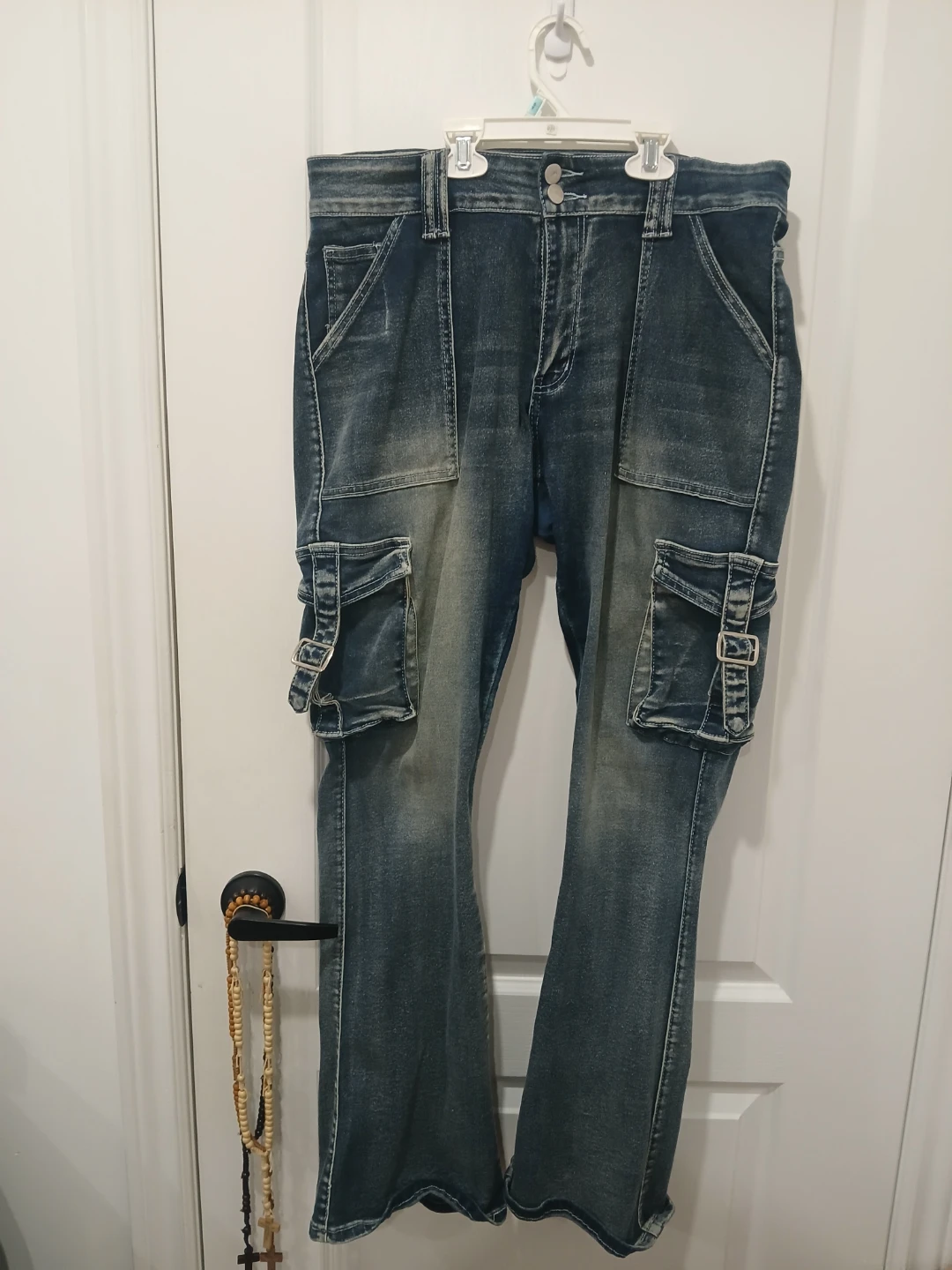 Blue Denim Cargo Jeans