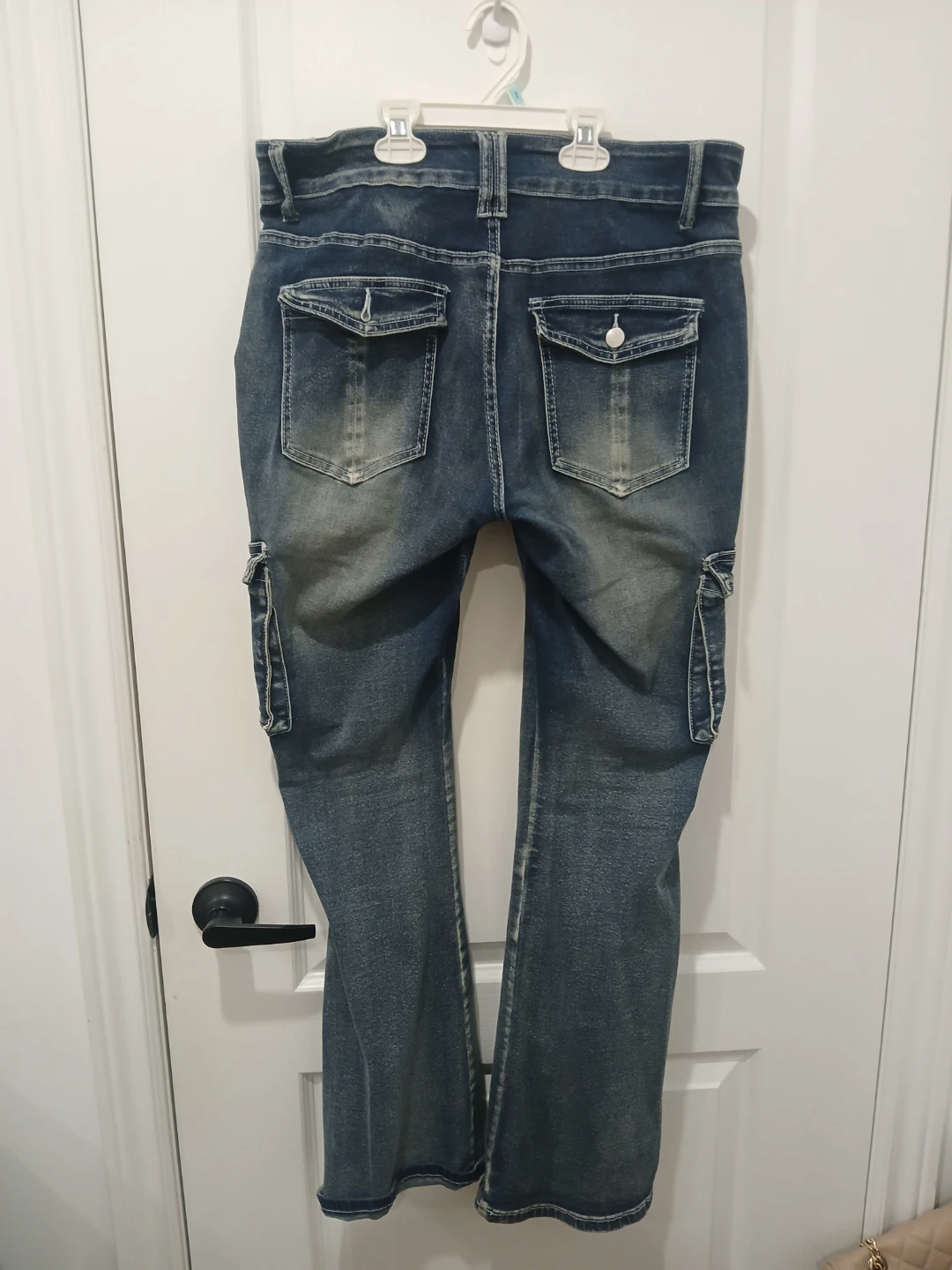 Blue Denim Cargo Jeans - photo 3