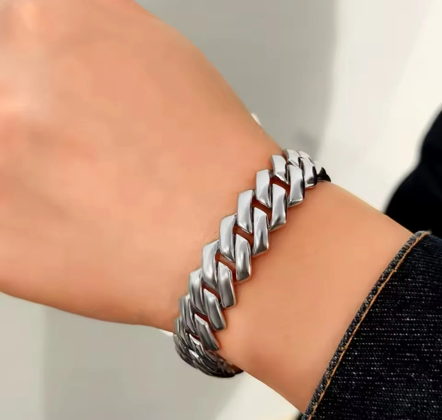 Silver Cuban Link Bracelet