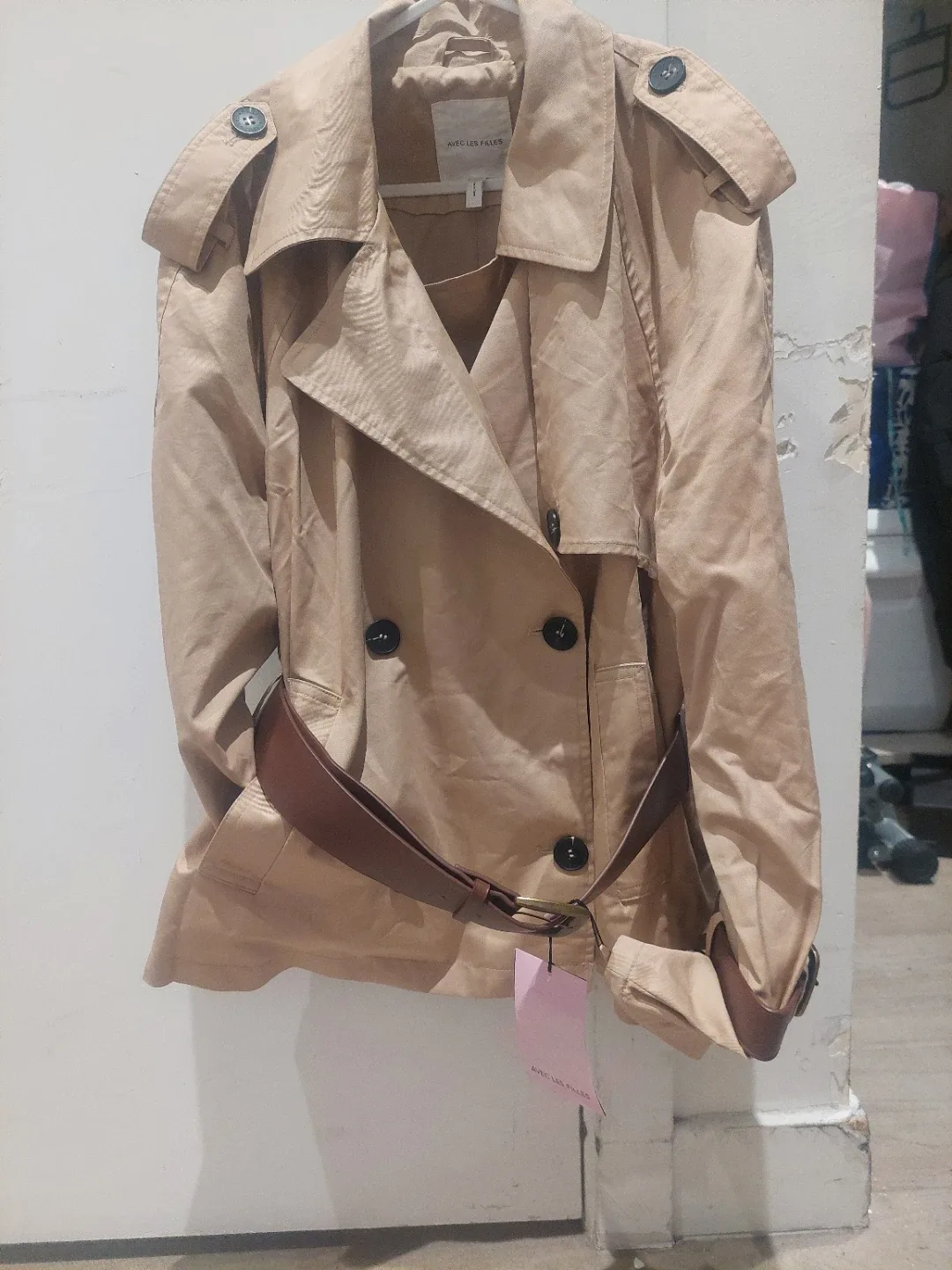 AVEC LES FILLES Beige Trench Coat