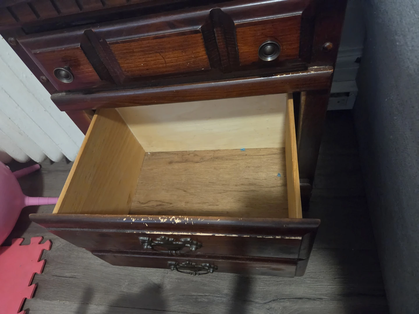 Wooden Nightstand with 3 Drawers - photo 2