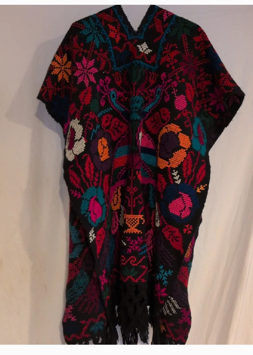 Boho multicoloured cape/poncho