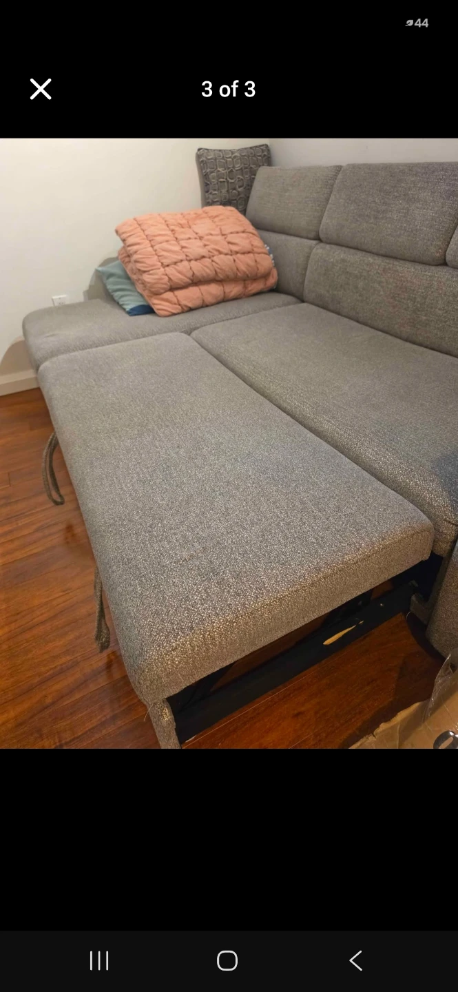 Grey Sectional Sofa with Reclining Headrests - photo 2