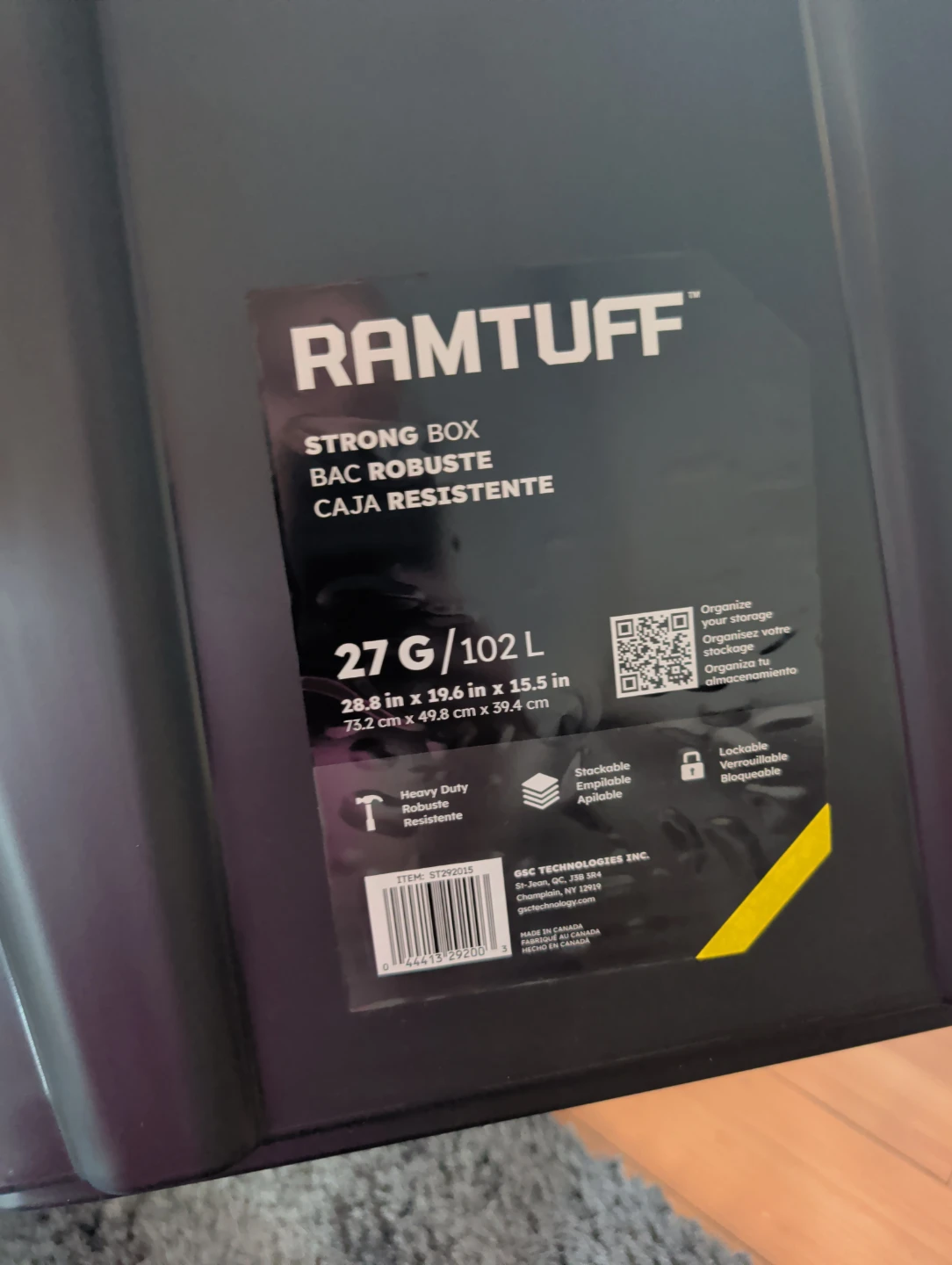 3 RAMTUFF Strong Box Storage Tote 102 L - photo 3