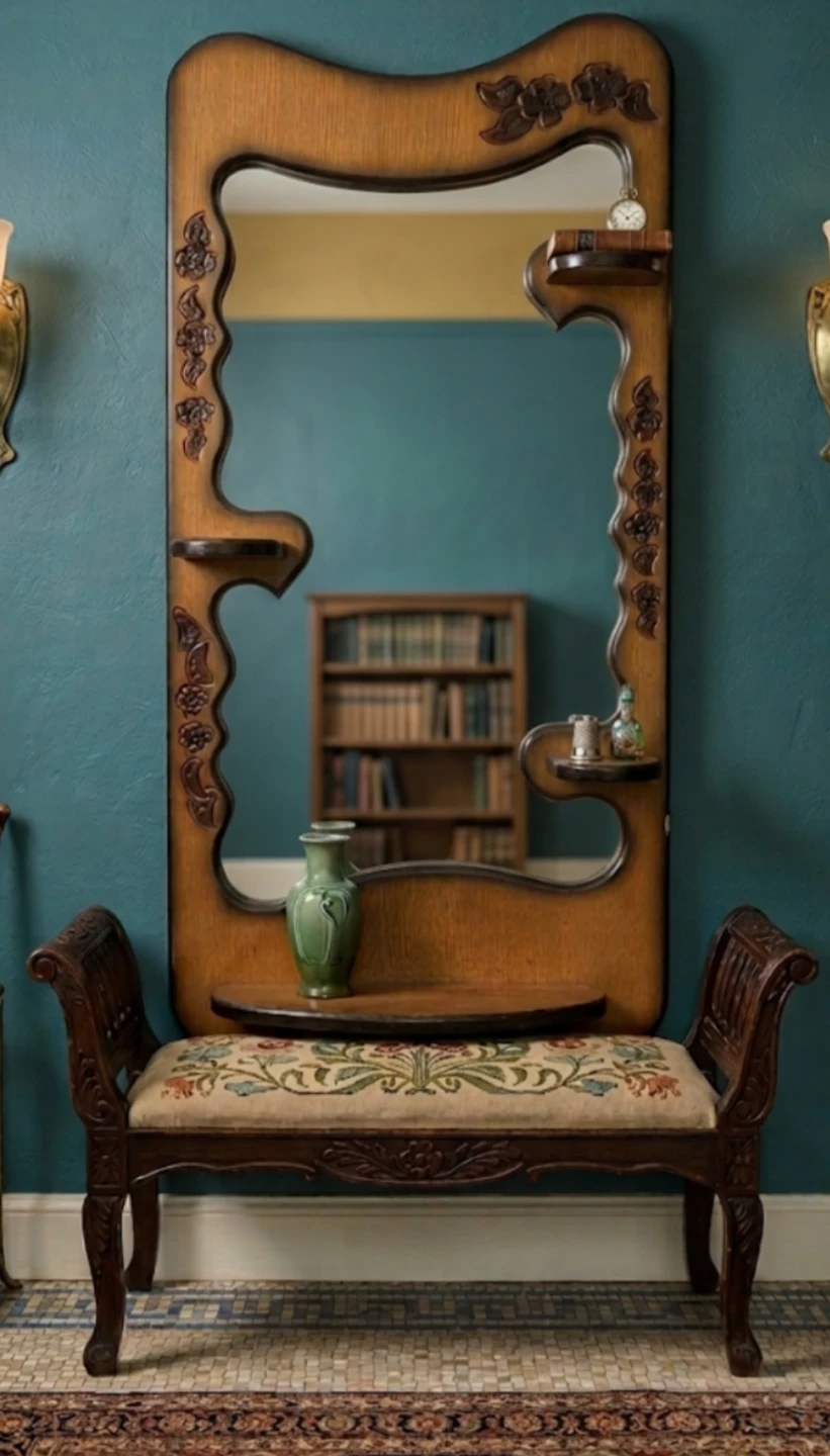 Vintage Wooden  Mirror