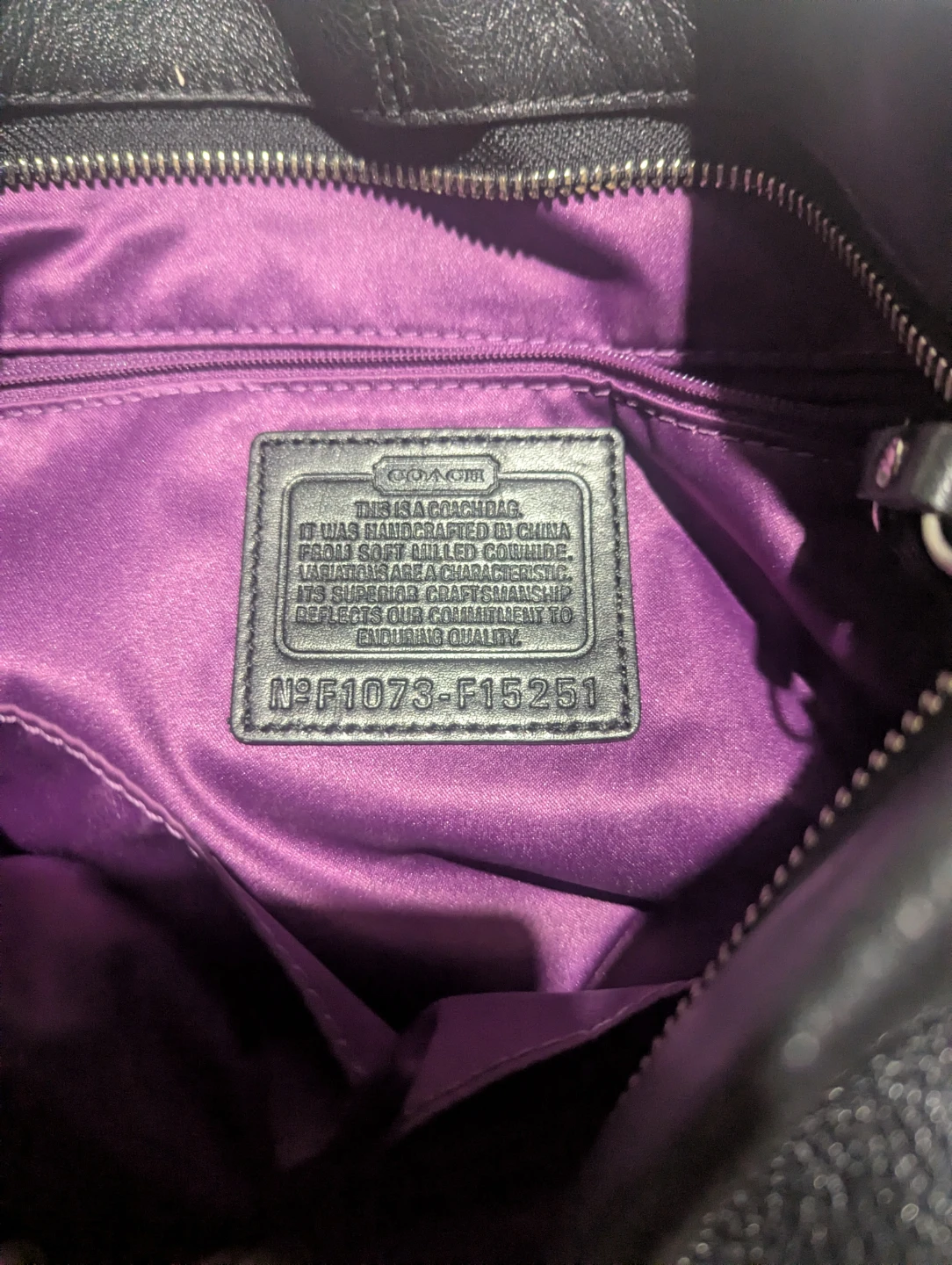 Black Coach Leather Hobo Handbag - photo 4