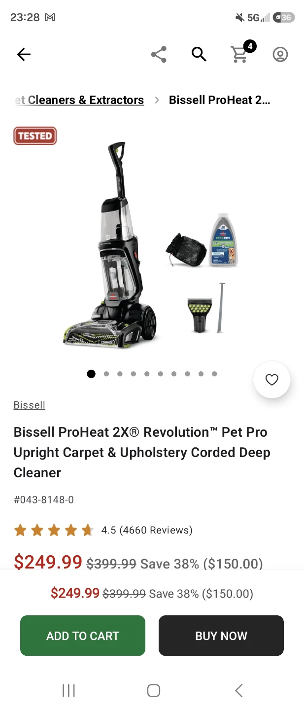Bissell ProHeat 2X Revolution Pet Pro Upright Carpet Cleaner - photo 2