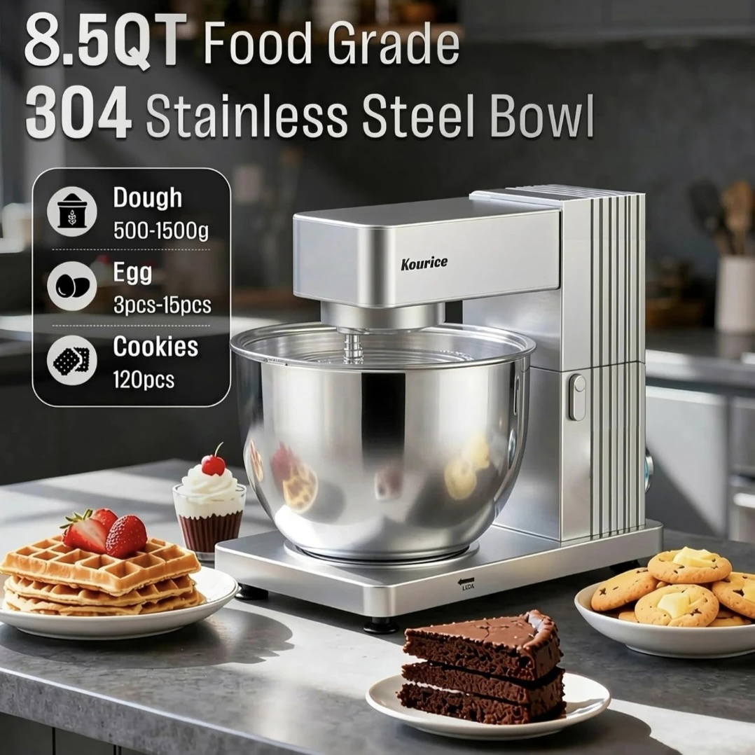 Kourice Stand Mixer 8.5QT Stainless Steel - photo 3