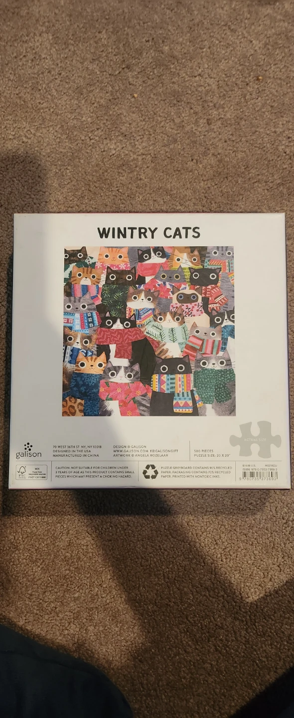 Galison "Wintry Cats" 500 Piece Jigsaw Puzzle - photo 2
