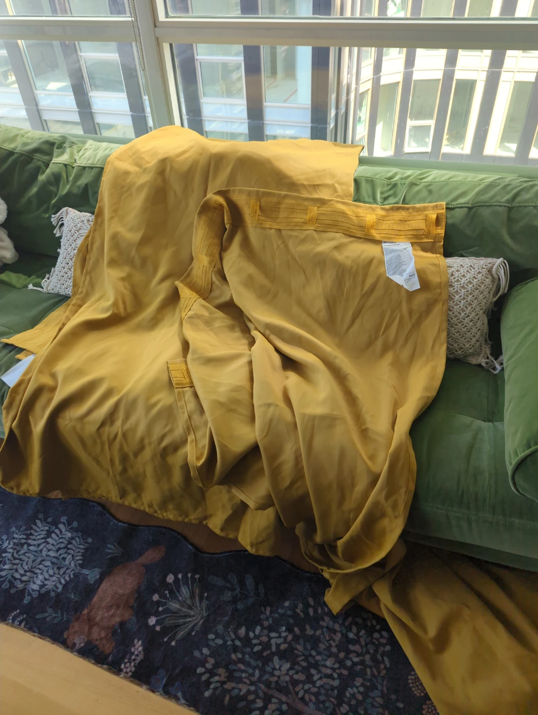 IKEA MAJGULL Curtains - Yellow Mustard (57x98") x 2