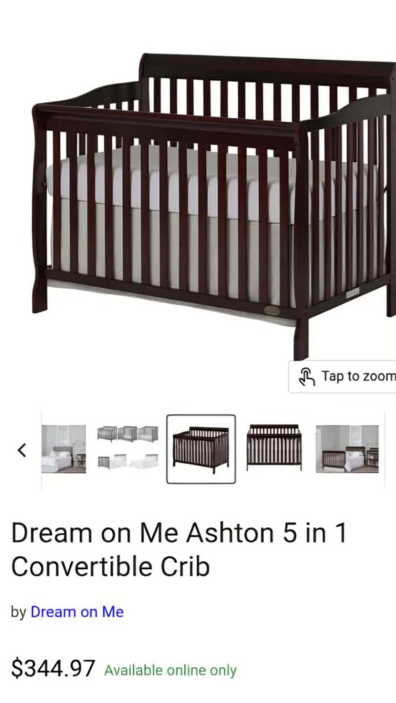 Dream on Me Ashton 5 in 1 Convertible Crib - photo 2