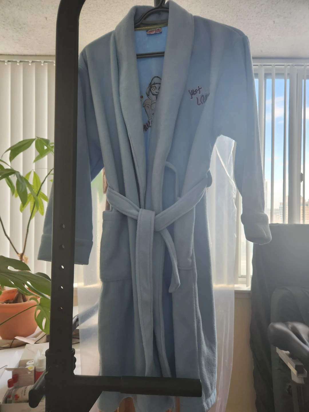 Light Blue Fleece Robe with Graphic - photo 3