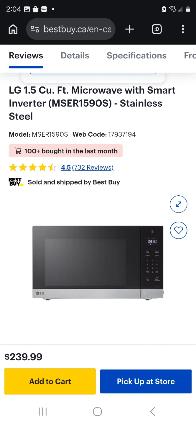 LG Smart Inverter Microwave Oven