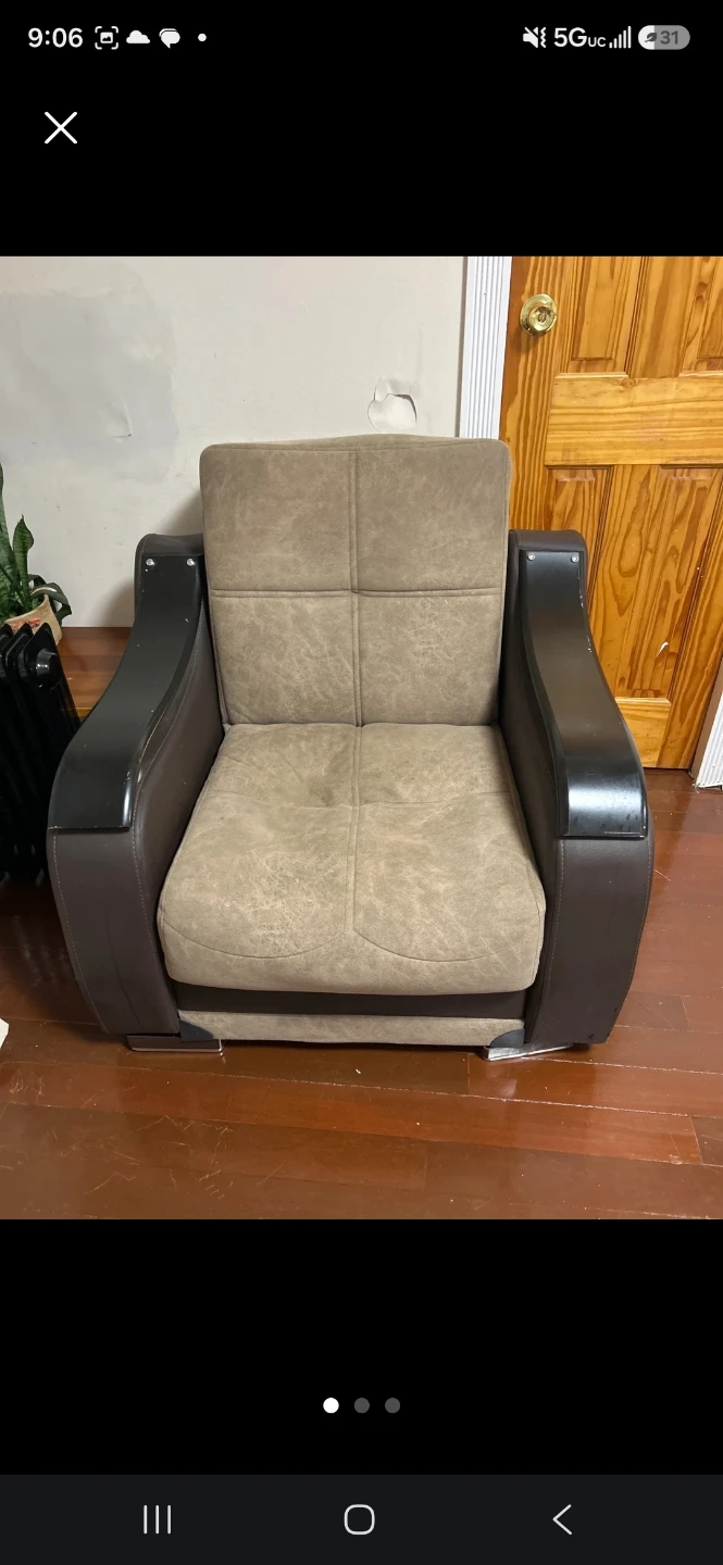 Brown and Tan Accent Armchair