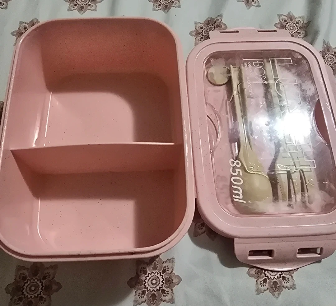 Pink 850ml Lunch Box with Utensils - photo 2