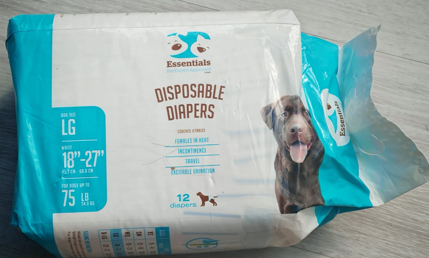 Essentials Pet Expert Approved Disposable Dog Diapers - Large
