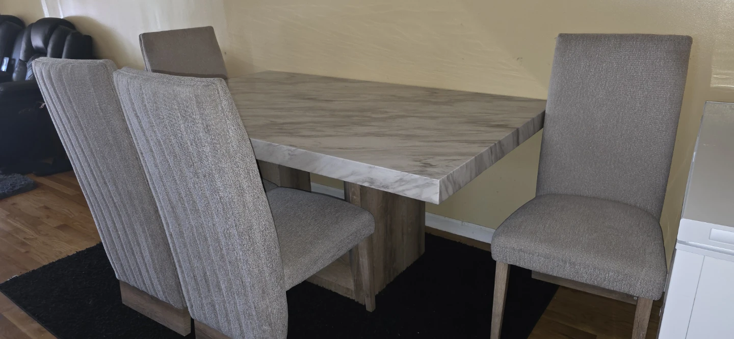 Marble Top Dining Table Set with 4 Chairs - photo 2