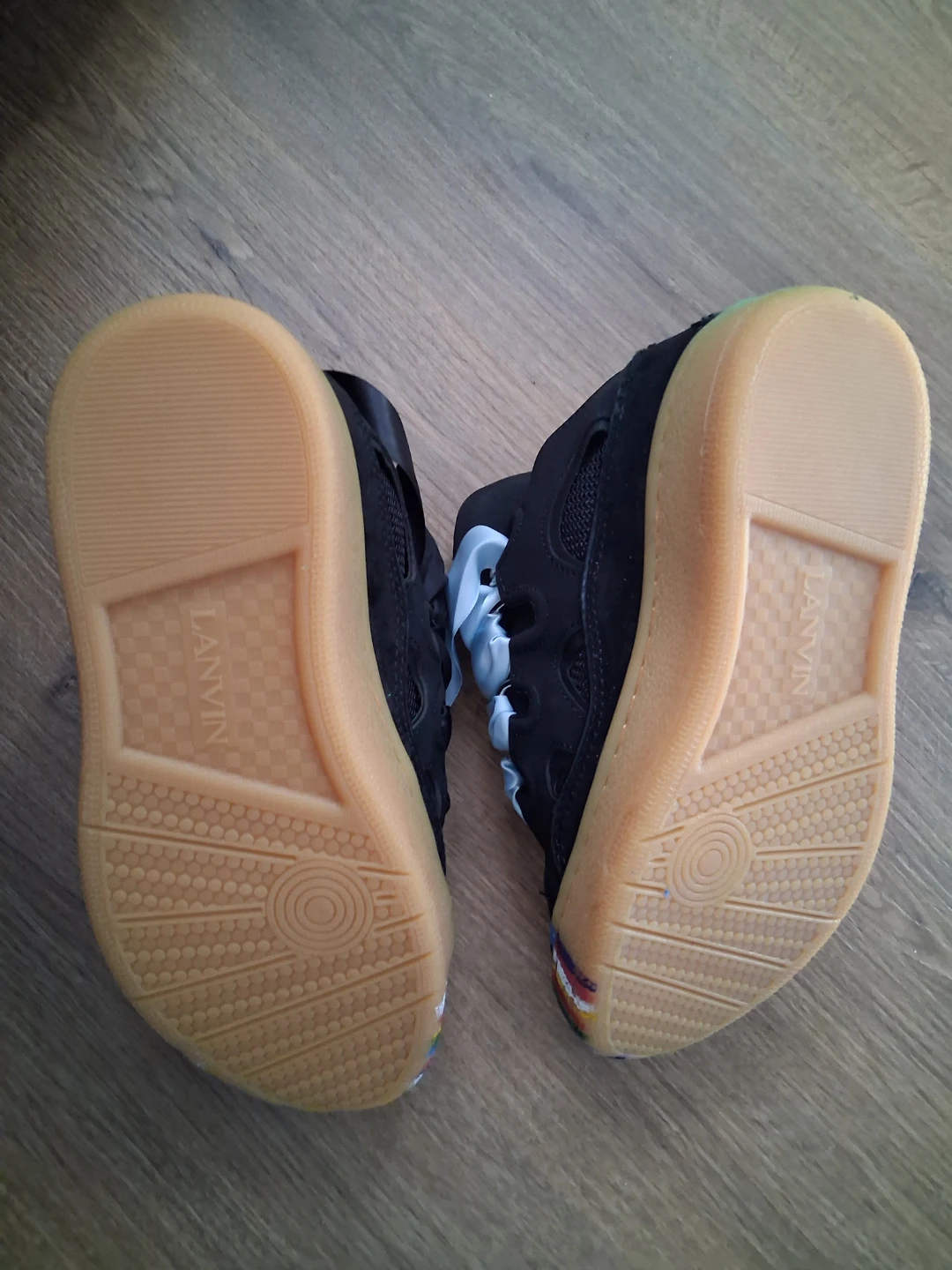Lanvin Paris Black Sneakers with Colorful Accents - photo 3