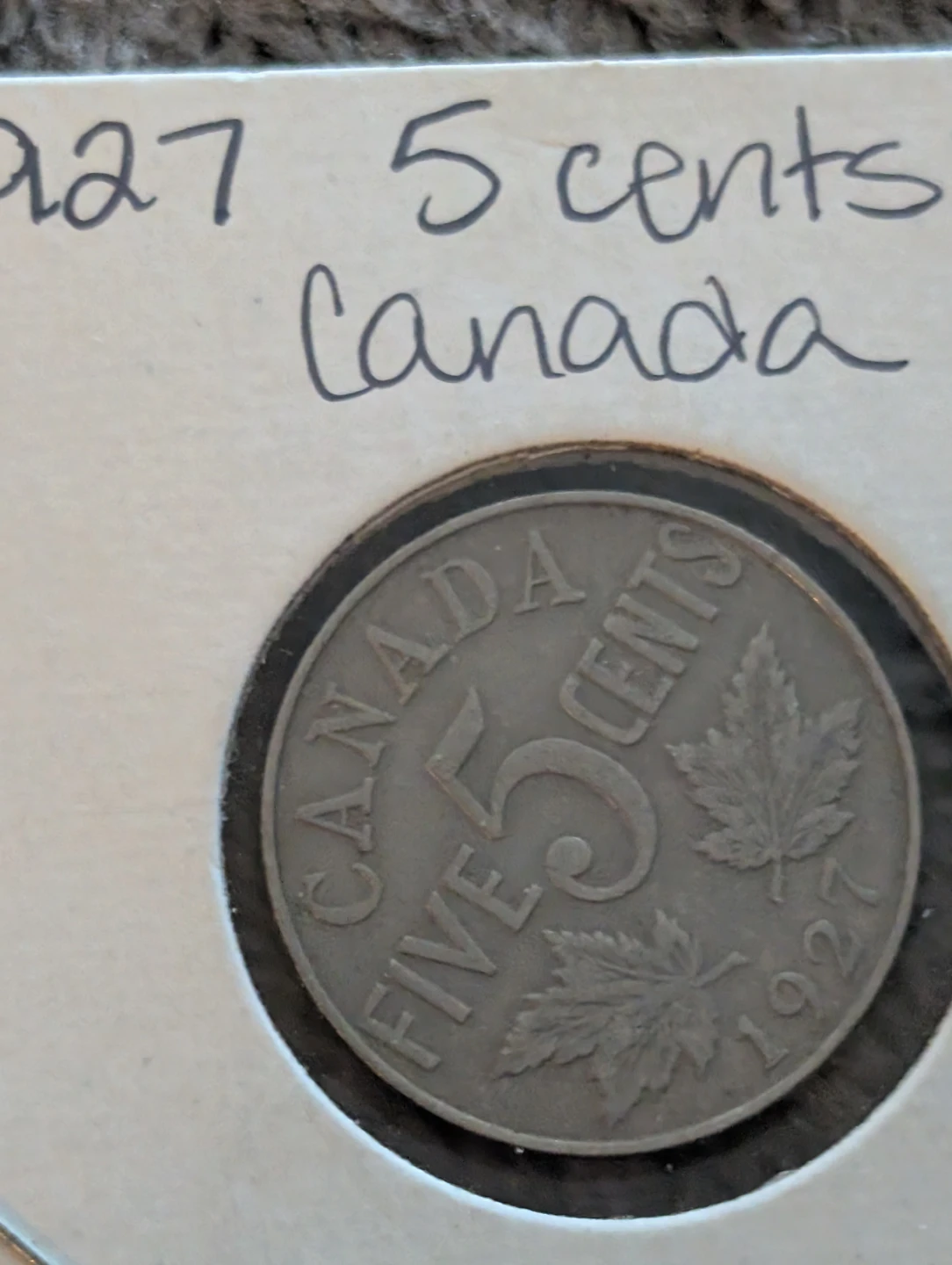 Canada 5 Cents Coin - 1927
