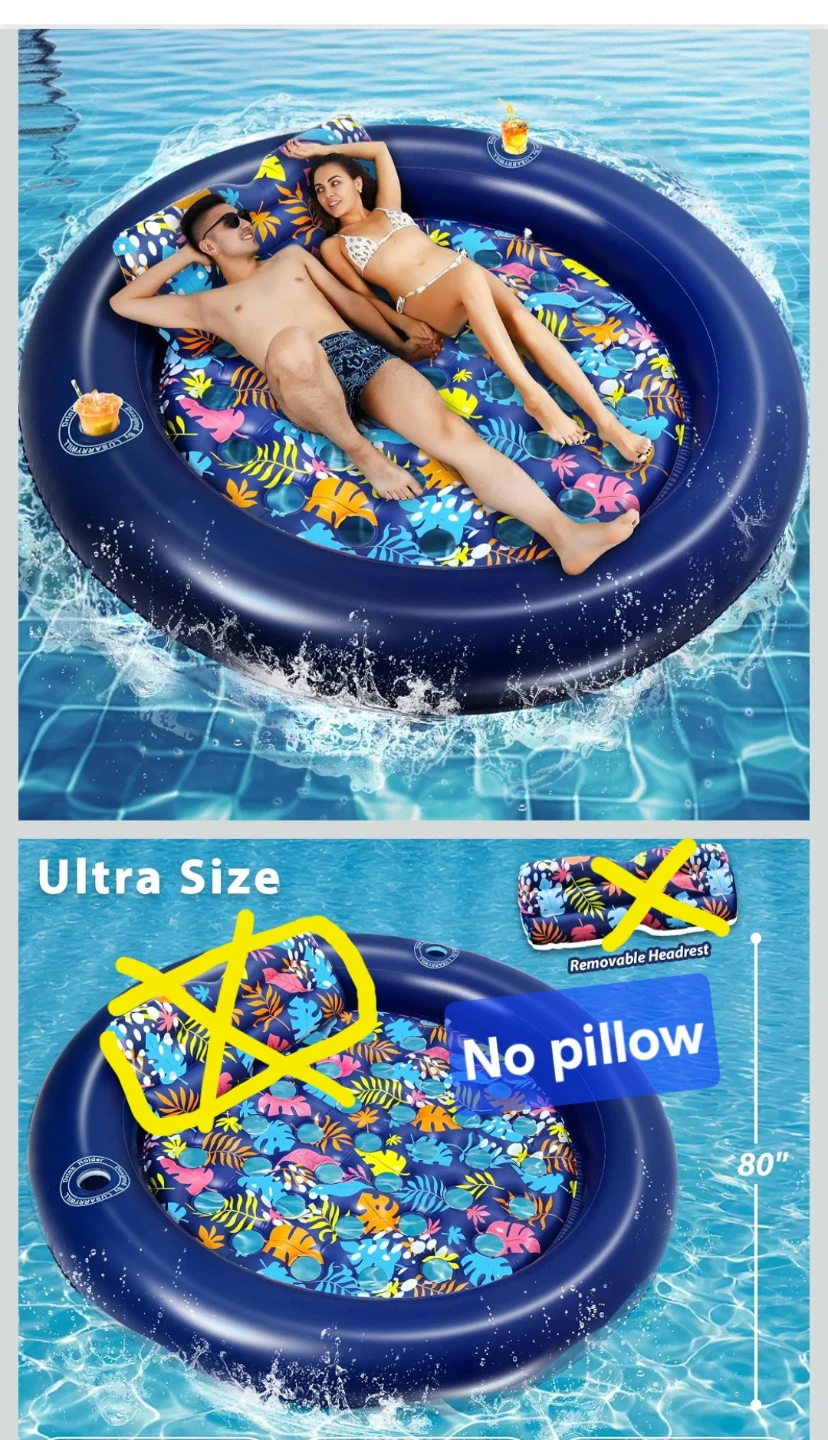 Inflatable Floats Mat double adults Tanning Sunbath w issue