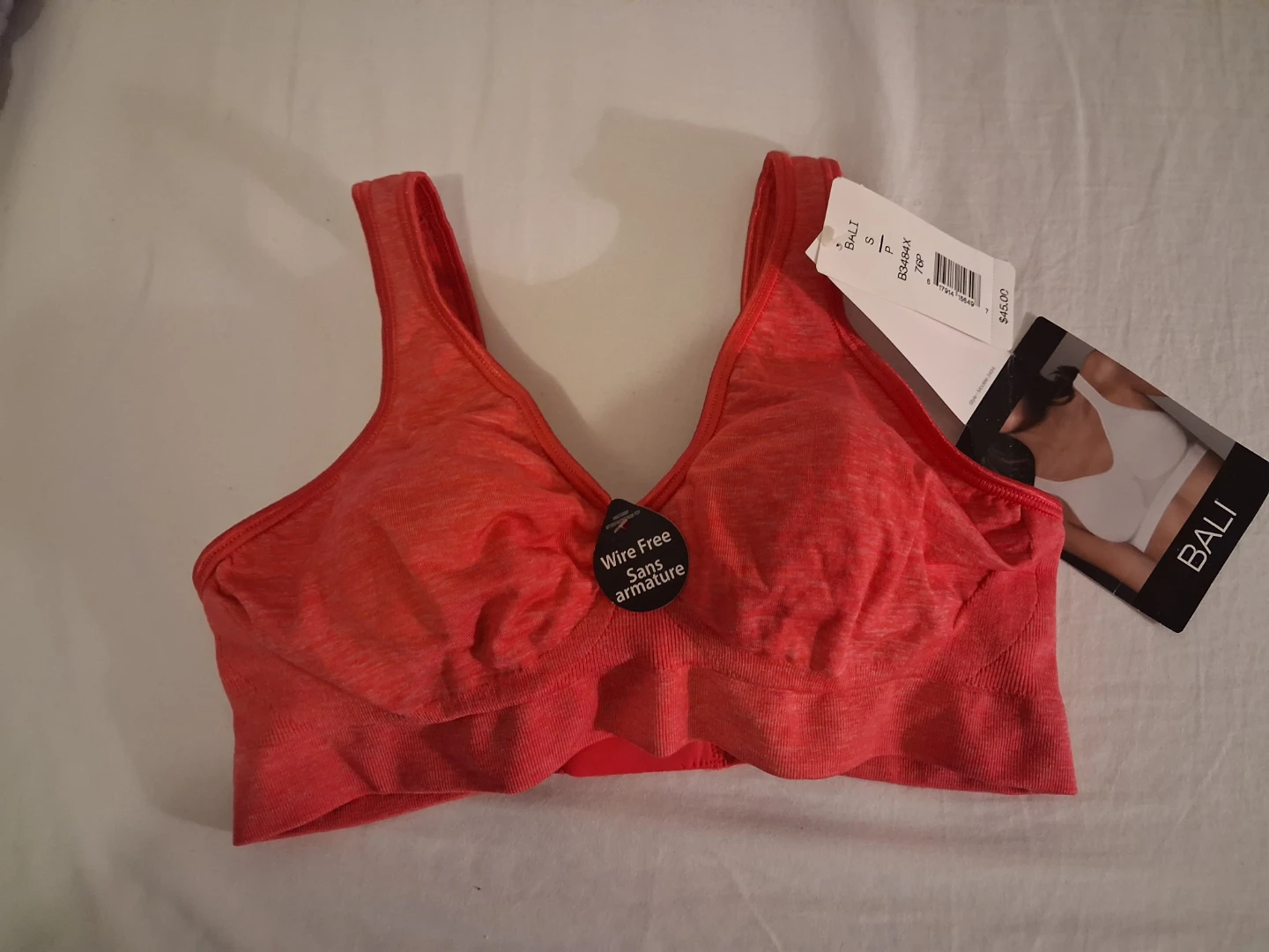 Bali Wire-Free Comfort Bra - Coral - Size S