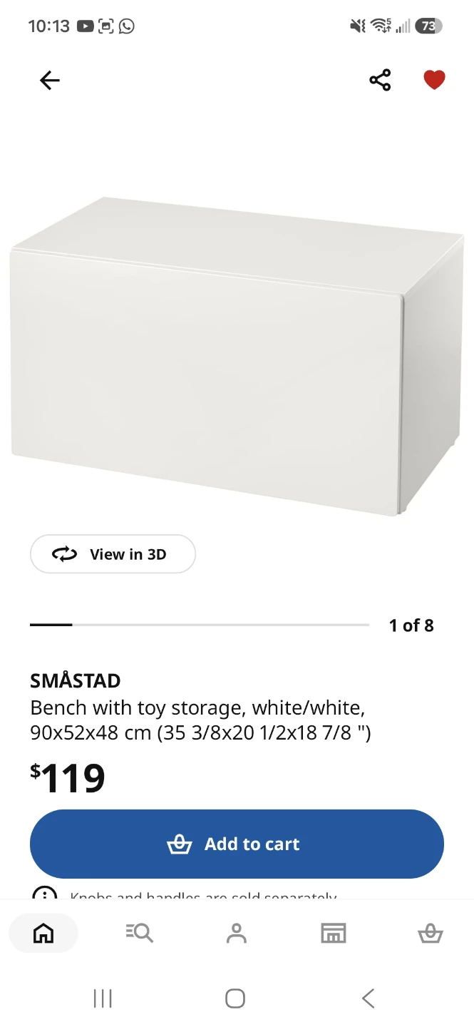 IKEA SMÅSTAD Storage Bench – White – $90 - photo 3