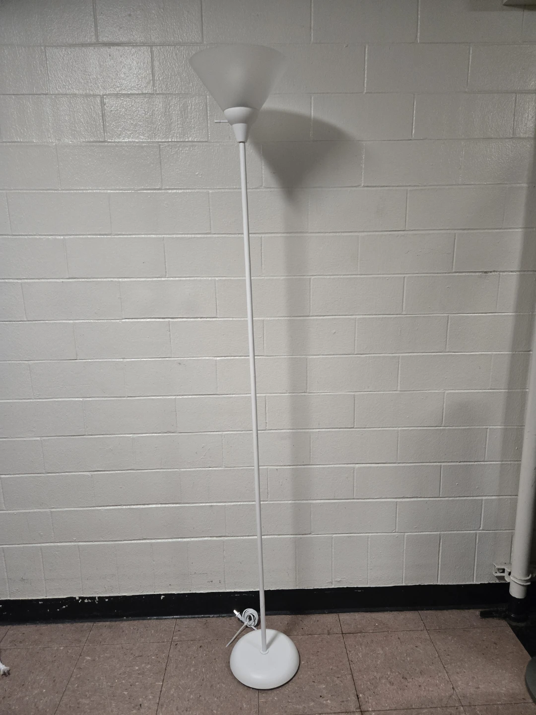 Simple White Torchiere Floor Standing Lamp with Bulb - photo 2