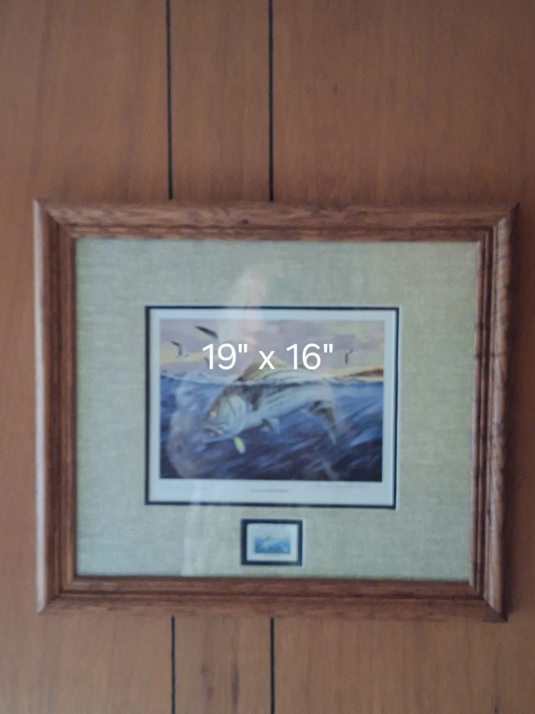 Framed Fishing Art Print 19" x 16"