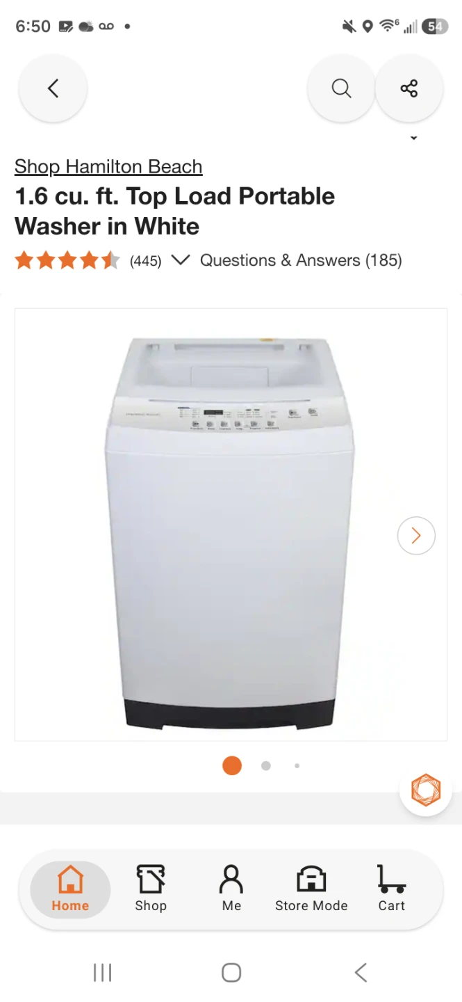 Compact portable washing machine
