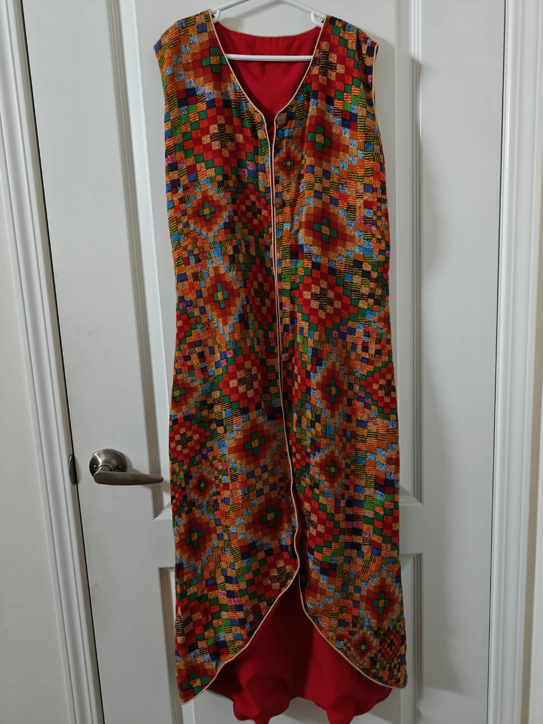 Maxi Vest Dress - Vibrant Geometric Pattern - photo 2