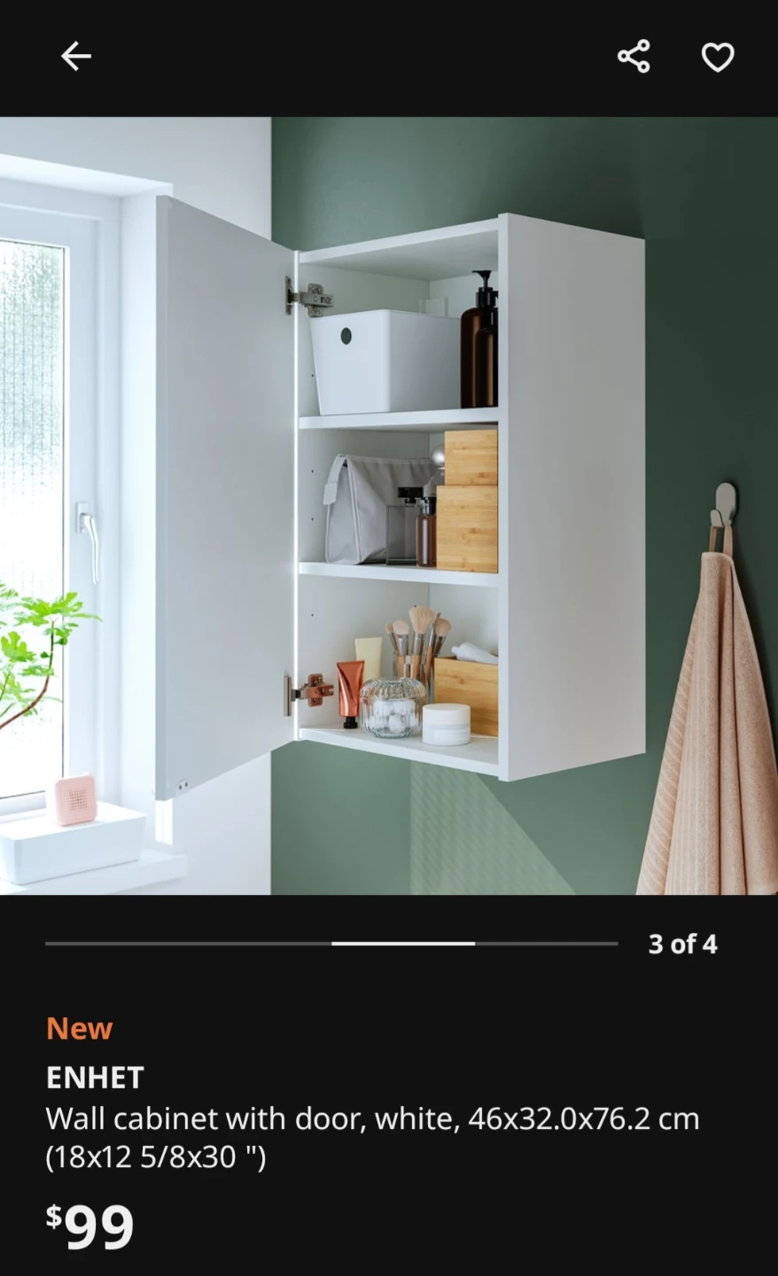 ENHET Wall cabinet with door, white - photo 3