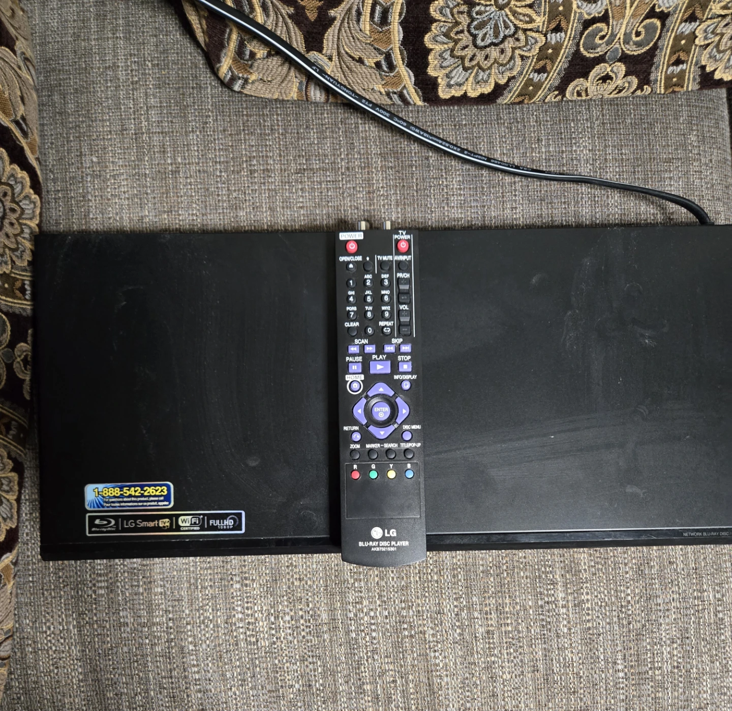 LG Blu-ray Disc Player with Remote