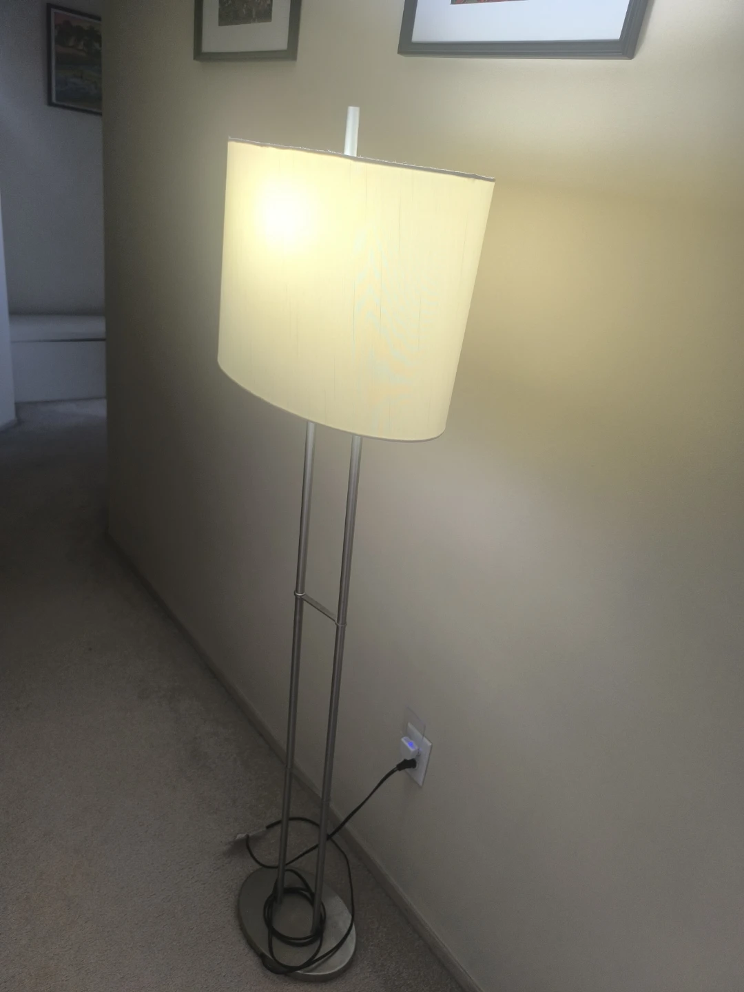 Modern Brushed Nickel Floor Lamp — $15
