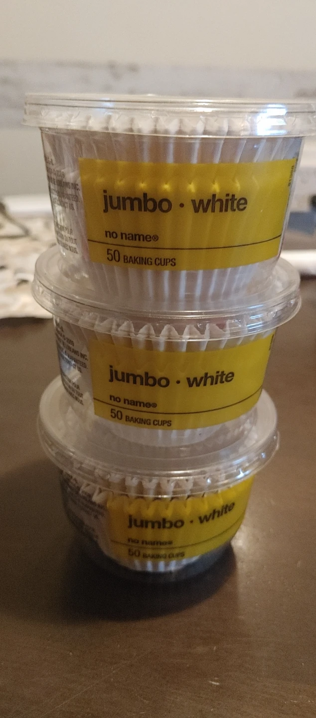 No Name Jumbo White Baking Cups - 50 Count