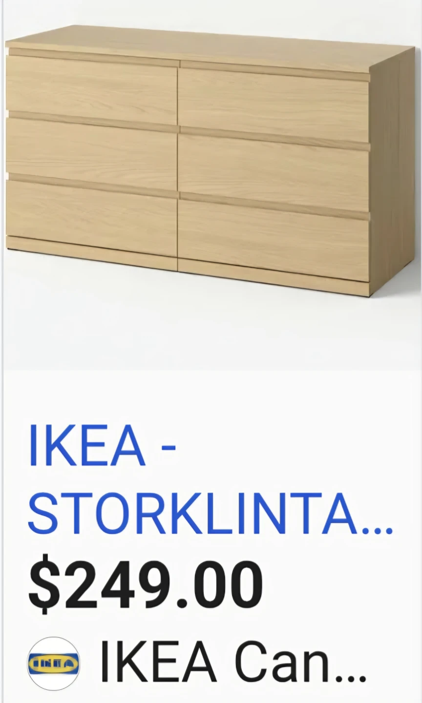 IKEA STORKLINTA 6-Drawer Dresser - Oak Effect - photo 2