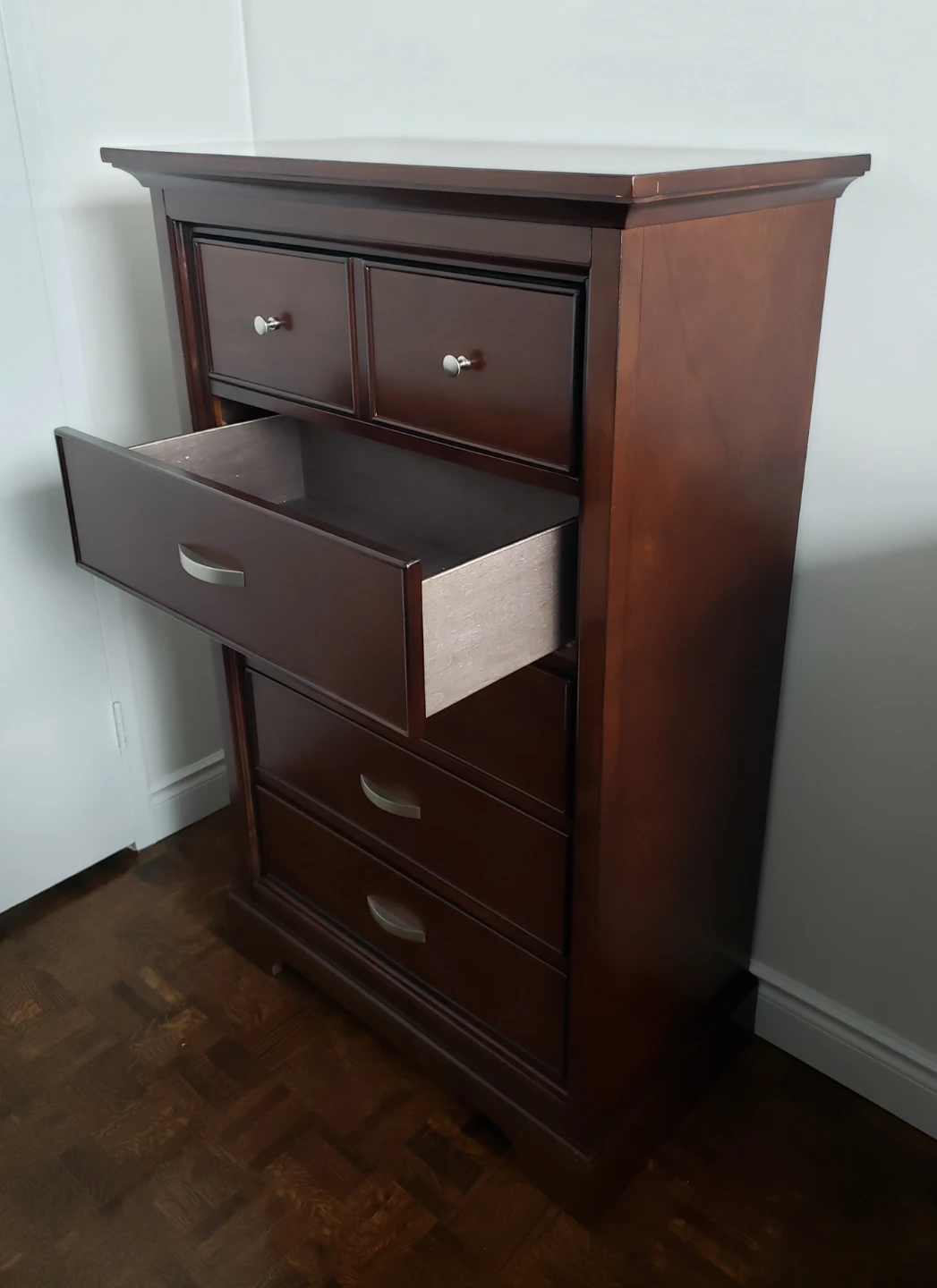 Cherry Wood Tall Dresser Chest of Drawers - photo 3
