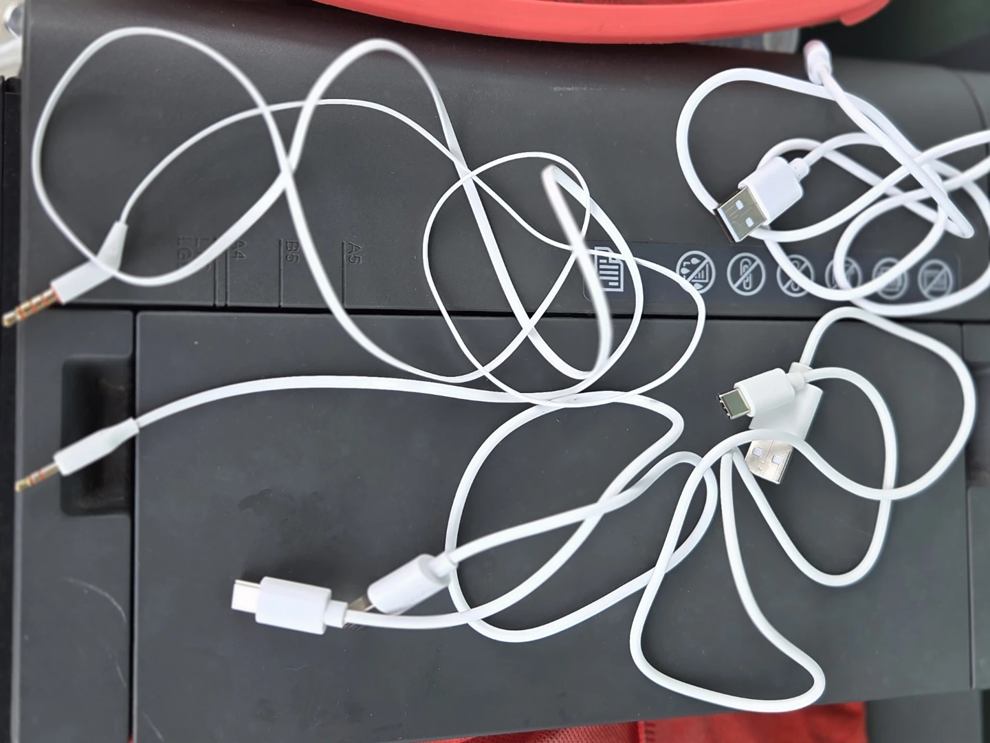Assorted White Charging Cables and Earbuds - photo 2