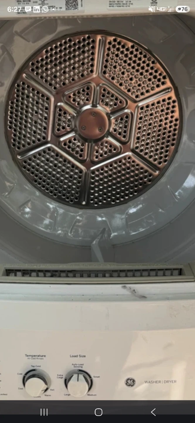 White GE Stackable Gas Washer and Dryer - photo 3