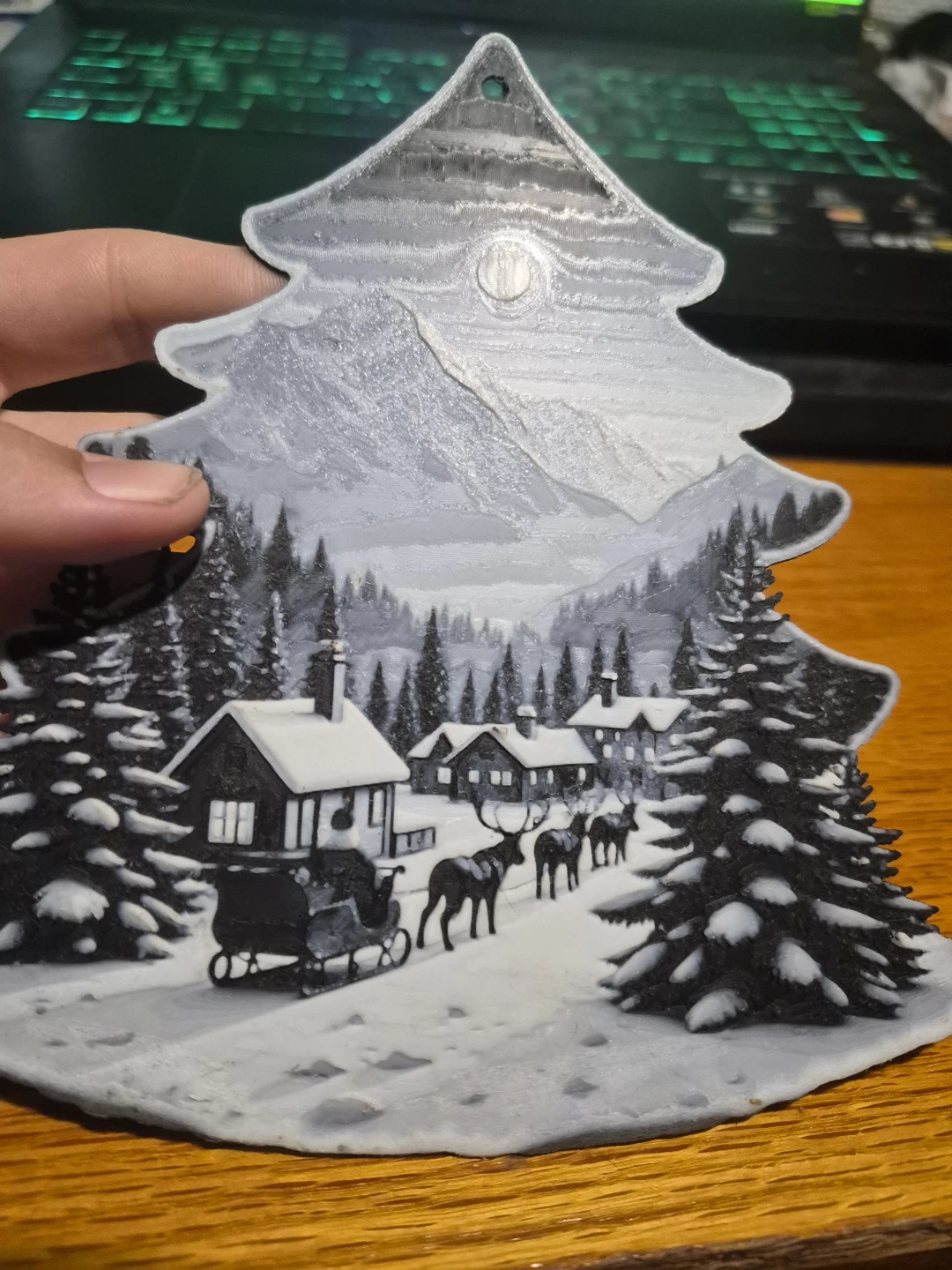 Christmas Tree Ornament - Winter Village Scene