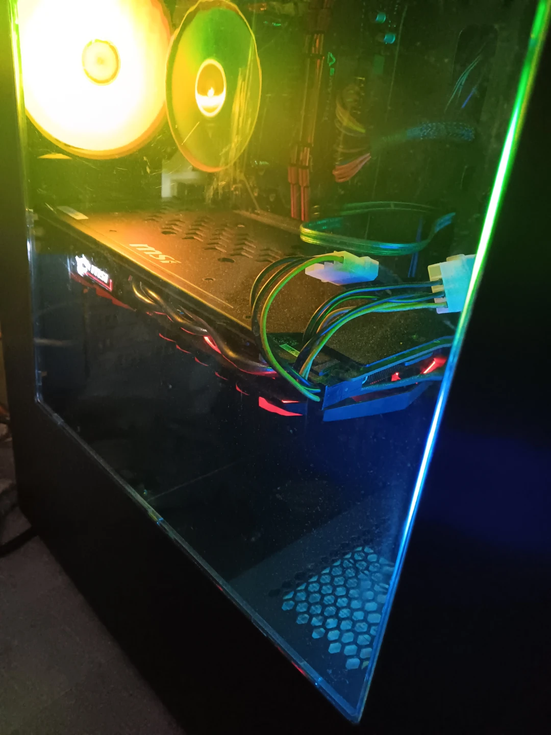 Custom entry gaming PC setup.
