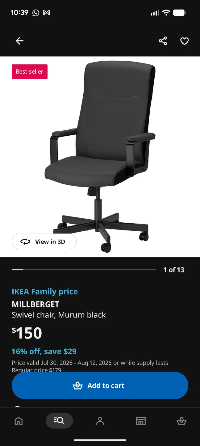 Ikea adjustable office chair - photo 2