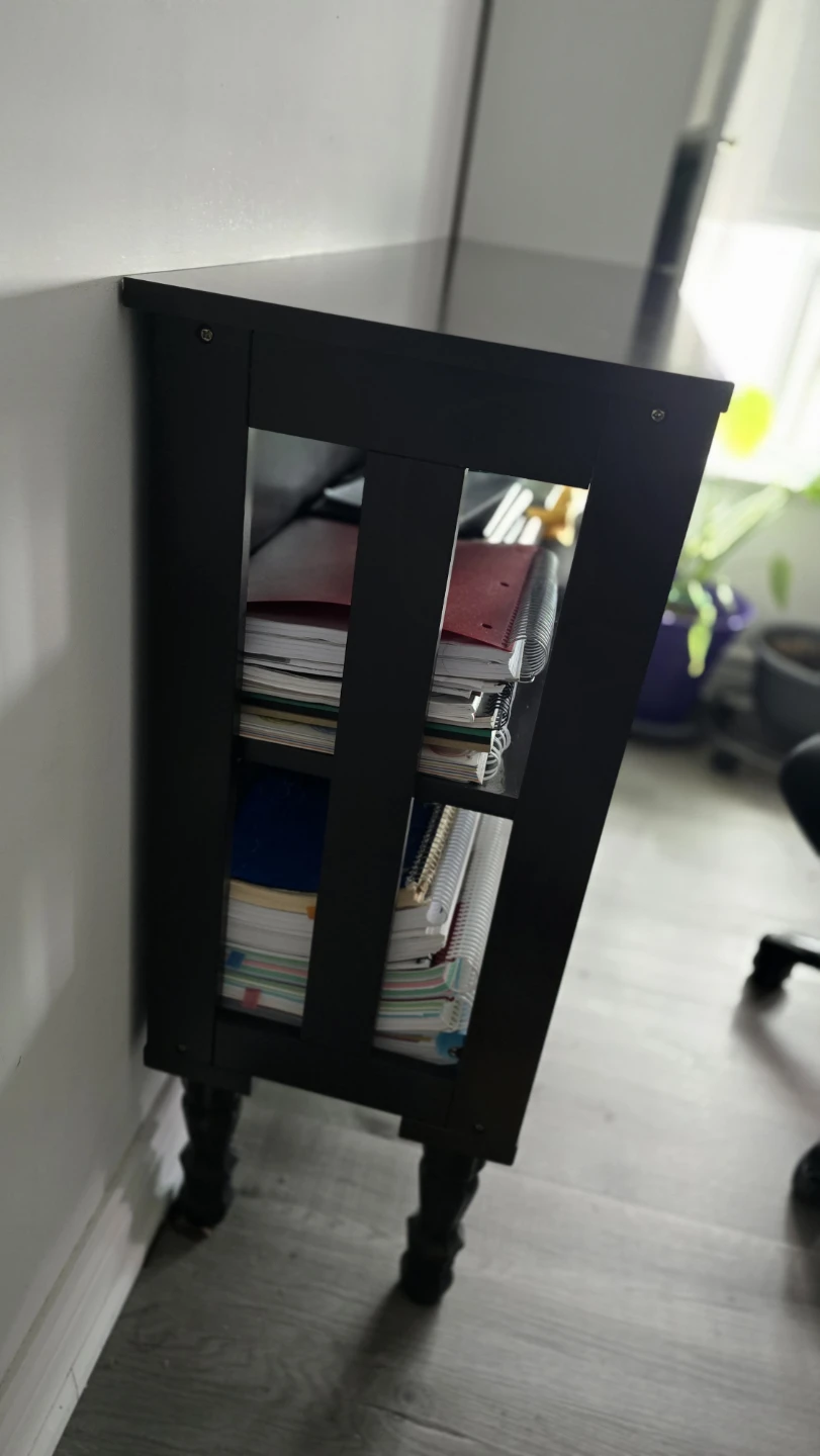 Dark Brown Cabinet with Sliding Glass Doors - photo 2