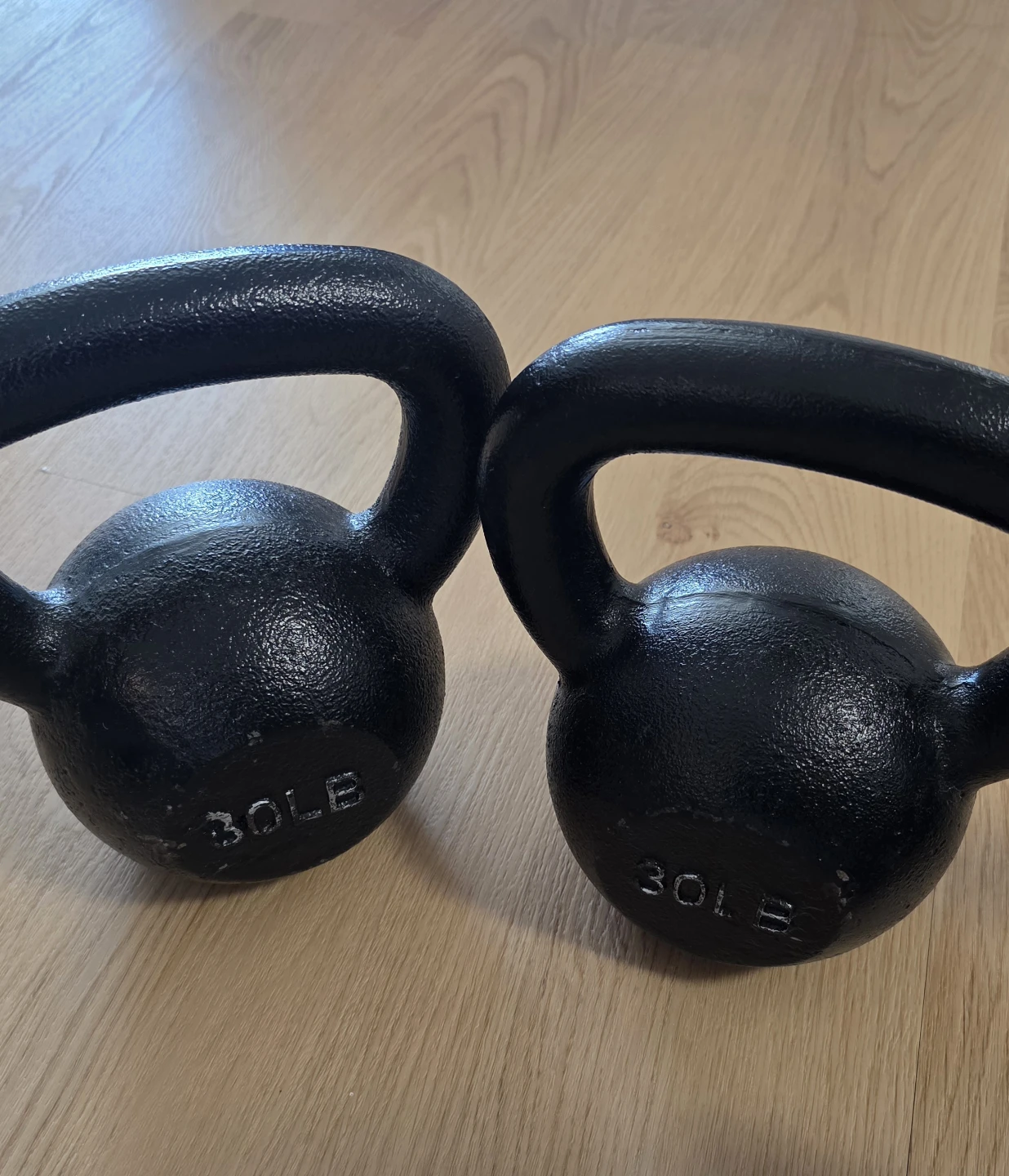 Two 30LB Cast Iron Kettlebells