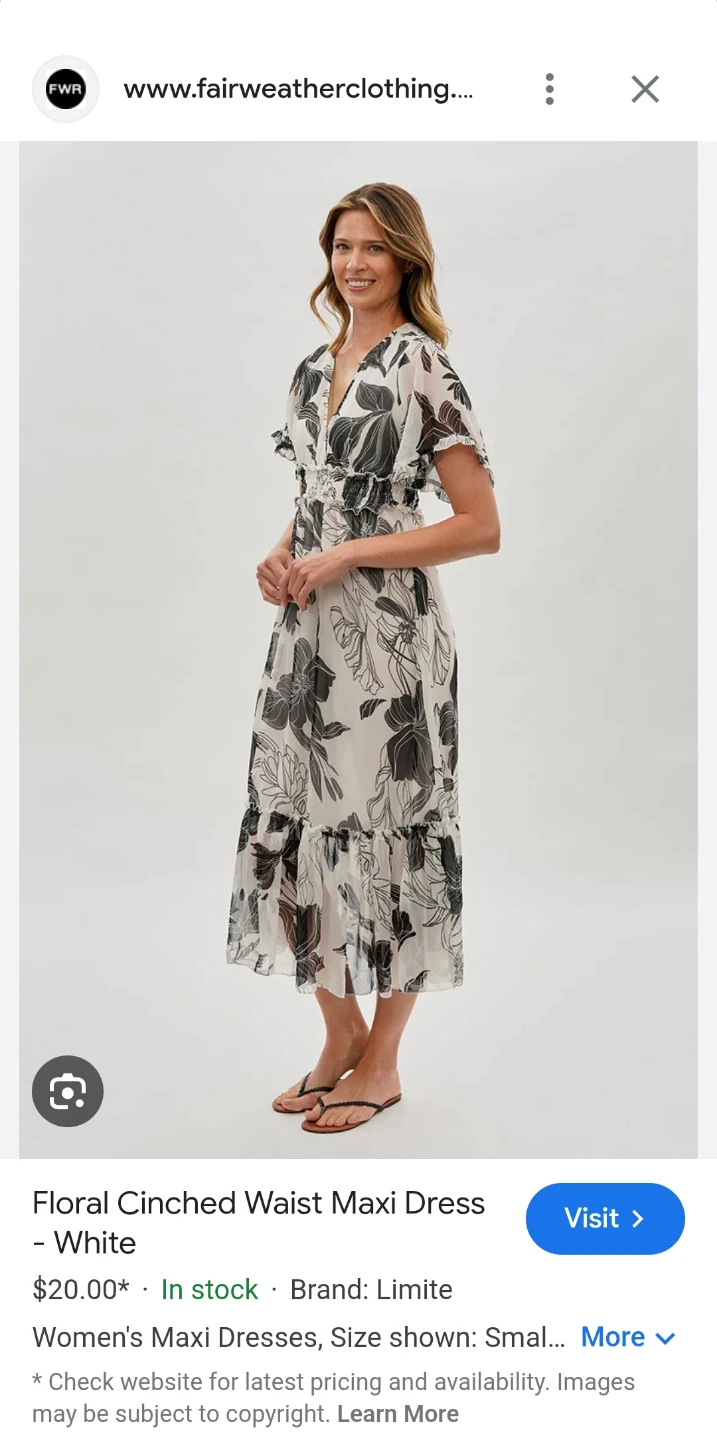 Limité Floral Cinched Waist Maxi Dress - White - photo 2