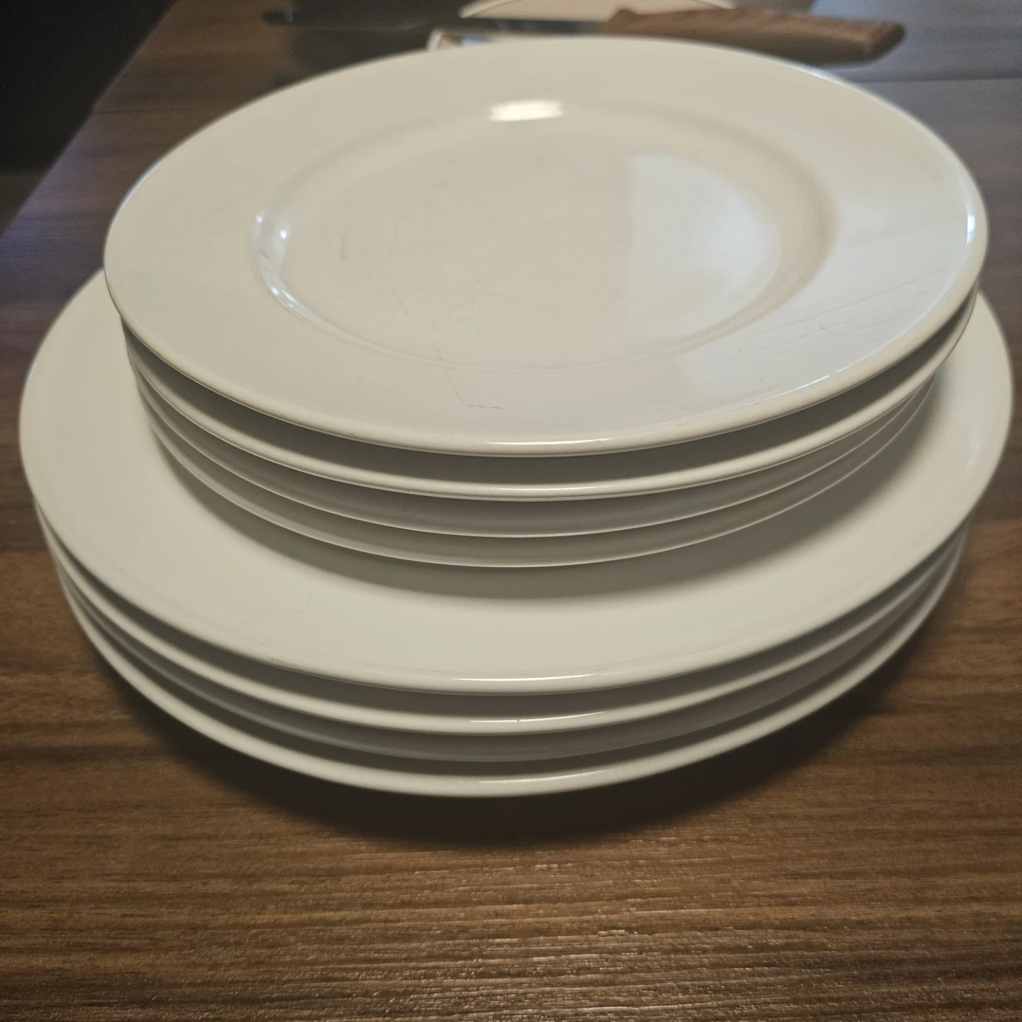 Set of 8 White Dinner Plates